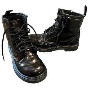 Dr Martens Black Patent Leather Combat Boots